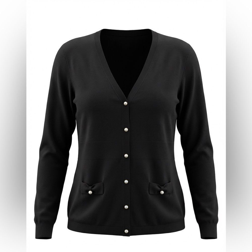 LILLY PULITZER WOMENS CARDIGAN SWEATER BLACK SIZE L